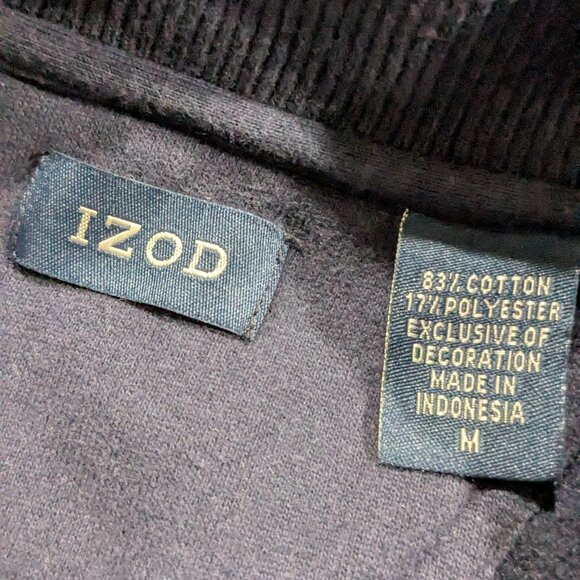 Izod Men's Quarter Zip Sweatshirt, Size Medium, Blue, Embroidered - Picture 11 of 13